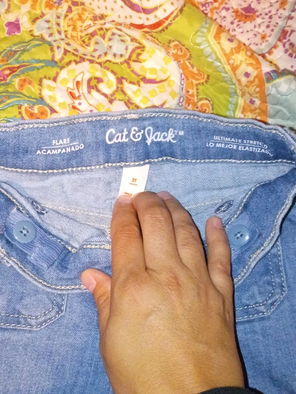 Cat & Jack Girls' Medium Blue Wide Leg Denim Jeans